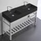 Modern Double Console Sink Vanity, 48